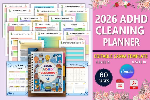 🧠 2026 ADHD Cleaning Planner: A Structured Approach to Simplifying Home Maintenance