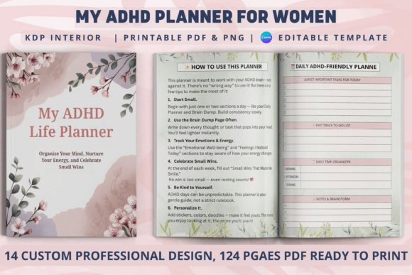 ADHD Planner for Women KDP Interior
