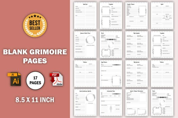 Blank Grimoire Pages KDP Interior: A Creative Tool for Witches and Authors