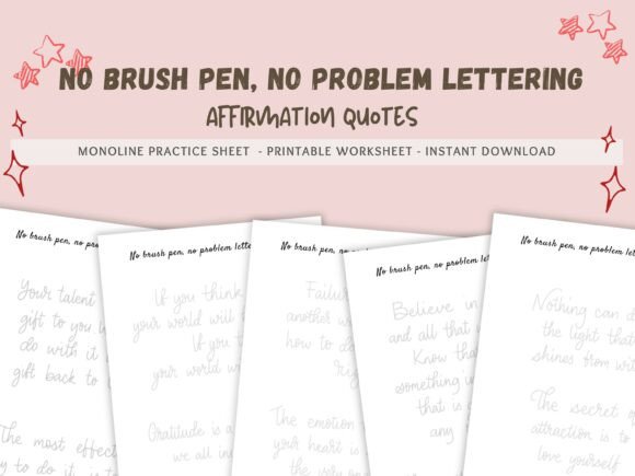 Master Monoline Lettering with This Affirmation-Based Practice Workbook
