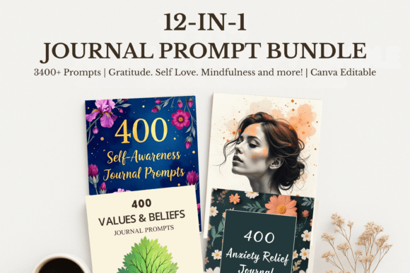 Step Into a World of Self-Reflection with the 12-in-1 Mega Prompt Journal Bundle